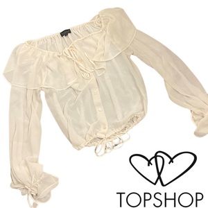 Top Shop-cream color Blouse, scoop neck